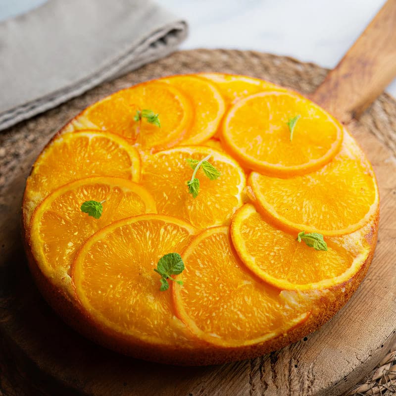 Orange upside-down cake