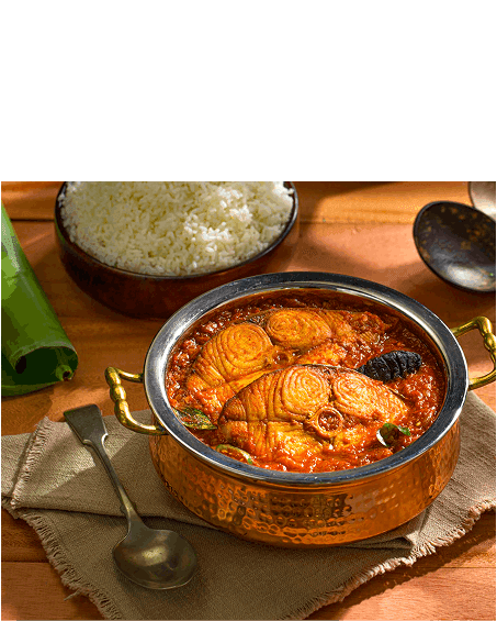 Fish/chicken in  coconut-based curries 