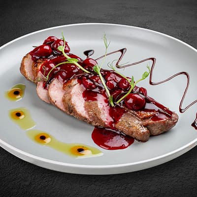 Duck Breast with  berry reduction